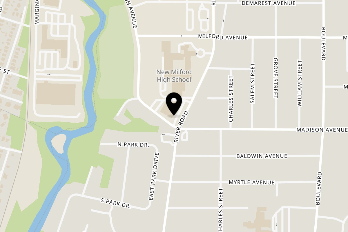 Map showing the location of Soprano's Pizza on 368 River Rd in New Milford